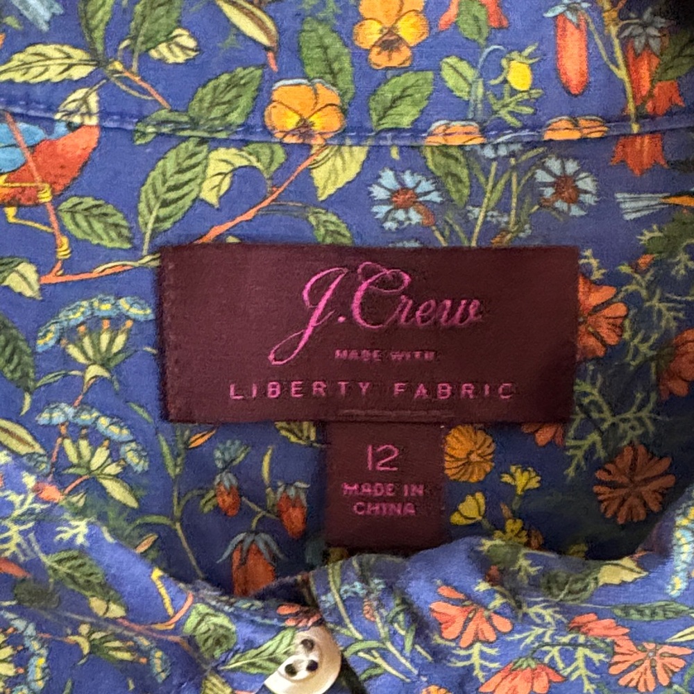 J. Crew Blue Floral Liberty Fabric Button-Up - Picture 2 of 6